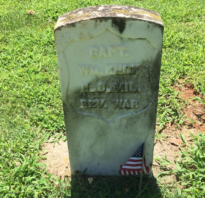 Patriot grave William Knox at Thyatira Cemetery (image by member Cathy Finnie)