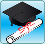 graduation cap and diploma